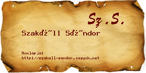 Szakáll Sándor névjegykártya