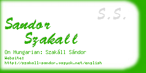 sandor szakall business card