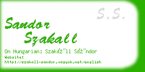 sandor szakall business card